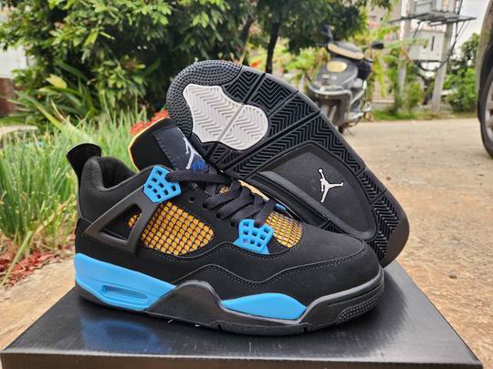 (image for) Air Jordan 4 Black Blue Men's Shoes-67